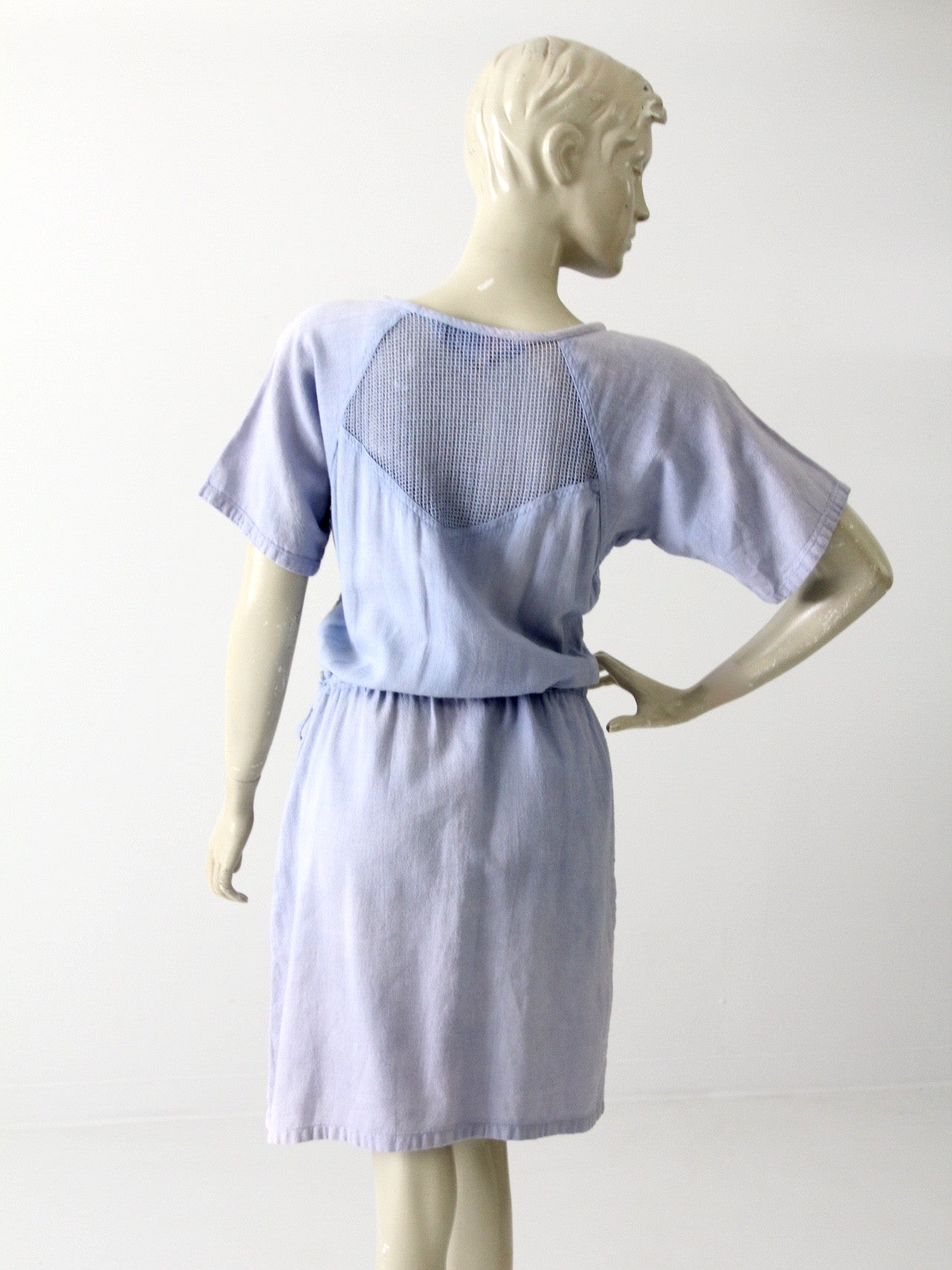 vintage 80s cotton mesh dress