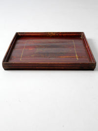 antique Chinese lacquered wood tray