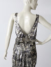 vintage 80s metallic harem jumpsuit