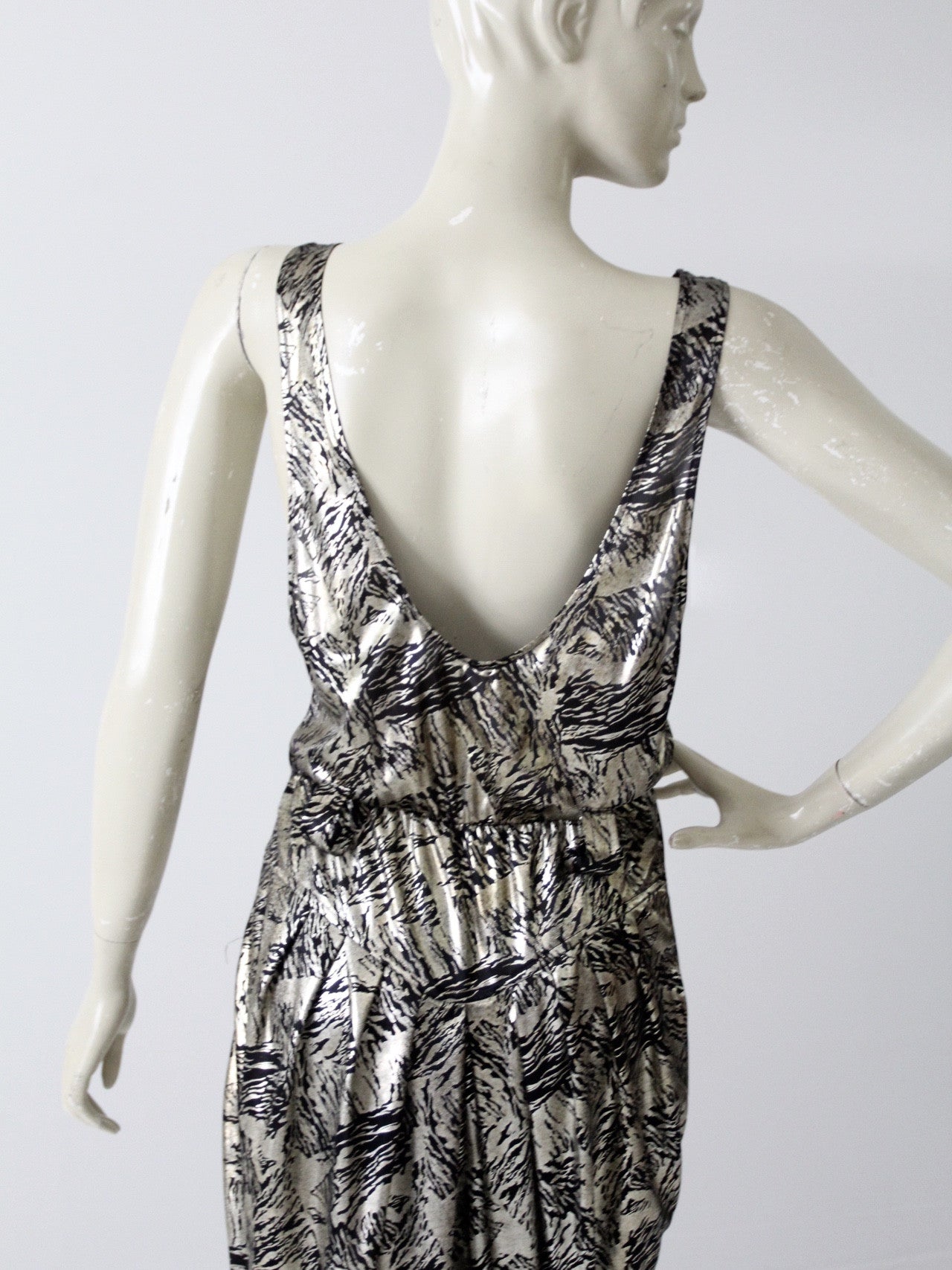 vintage 80s metallic harem jumpsuit