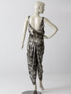 vintage 80s metallic harem jumpsuit