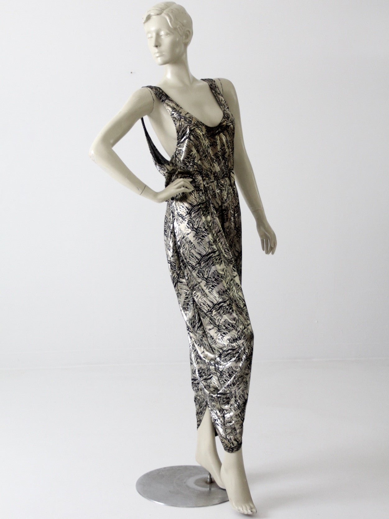 vintage 80s metallic harem jumpsuit