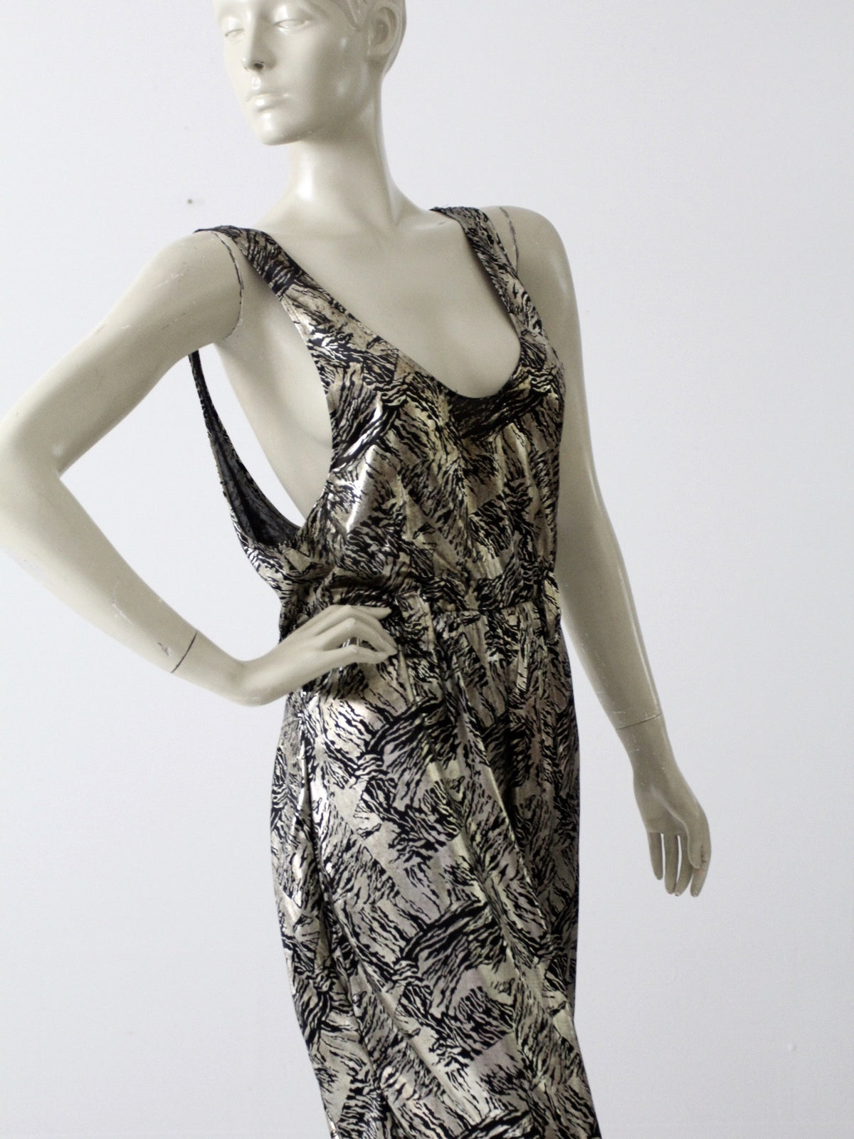 vintage 80s metallic harem jumpsuit