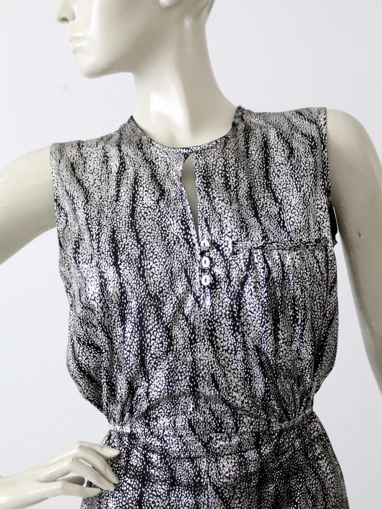 80s metallic dress 1980s Metallic Gold Silver & Copper Lame Vintage Pouf Dress