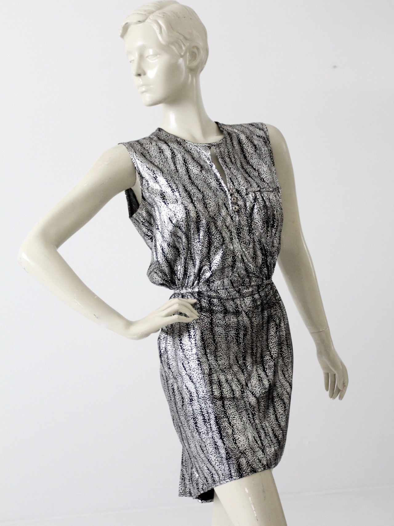 vintage 80s metallic mini dress