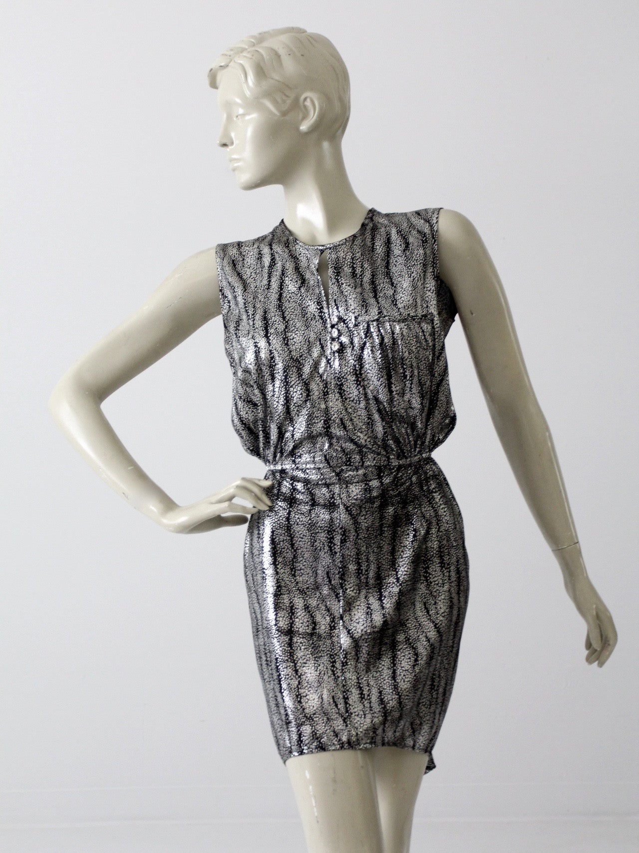 vintage 80s metallic mini dress vintage 80s metallic mini dress