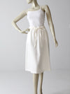 vintage 70s white wrap skirt