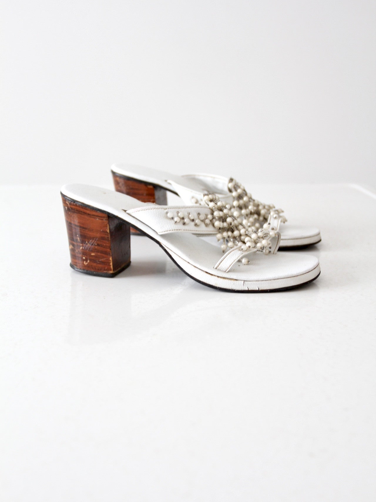 Vintage chunky top heel sandals