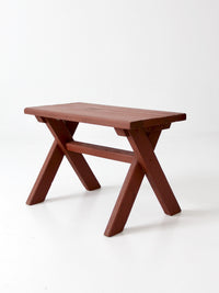 vintage slat wood patio bench