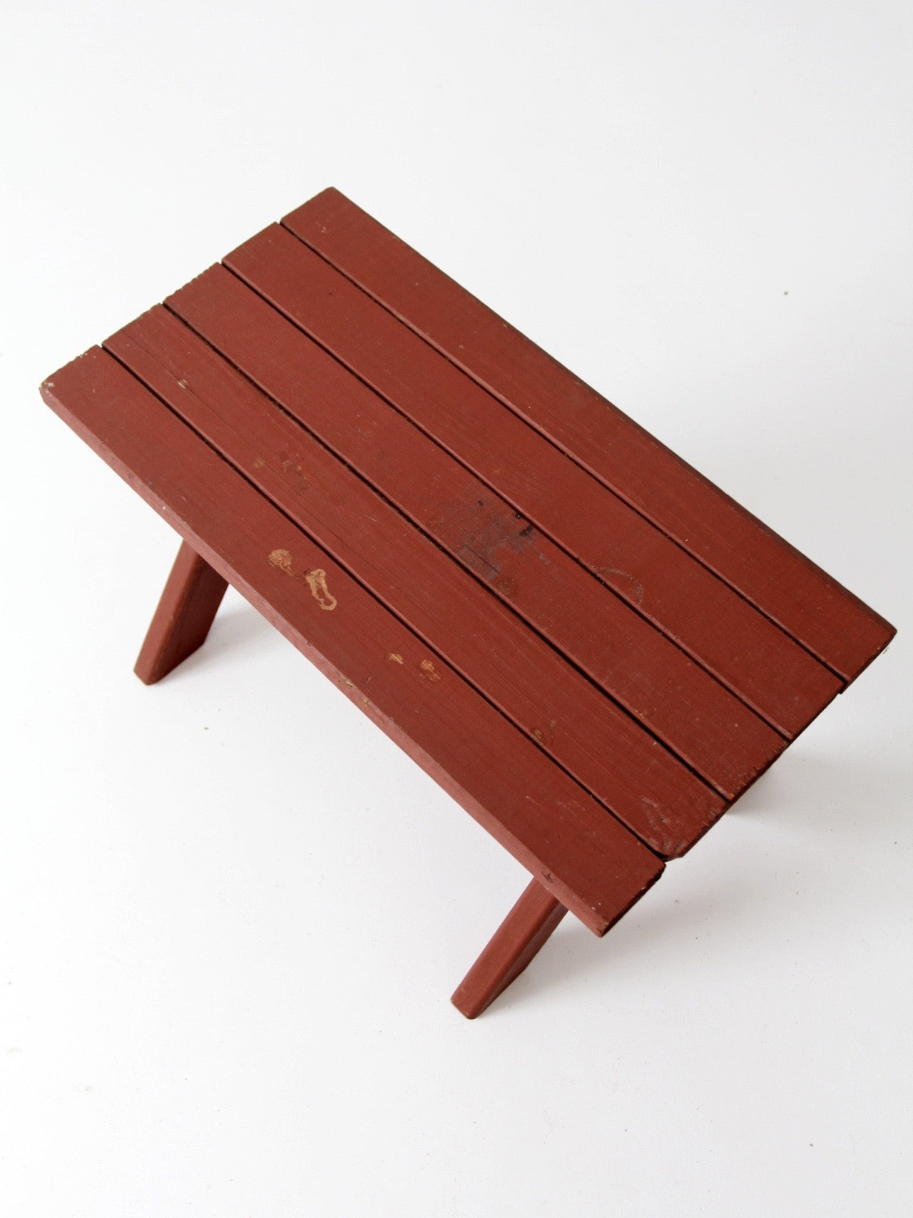 vintage slat wood patio bench