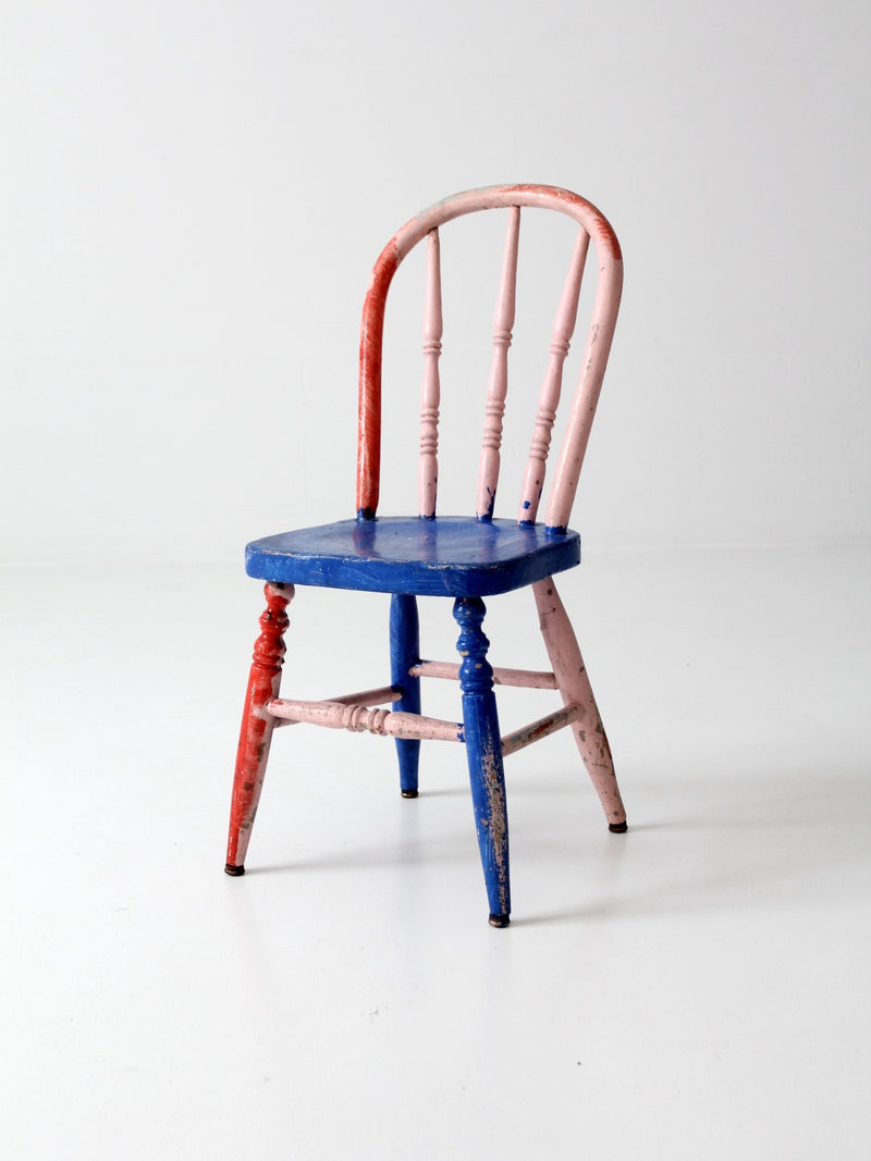 vintage painted wood children's chair