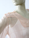antique Edwardian pink silk blouse shoulder button detail