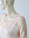 antique Edwardian pink silk blouse shoulder detail