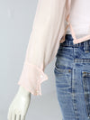 antique Edwardian pink silk blouse cuff detail