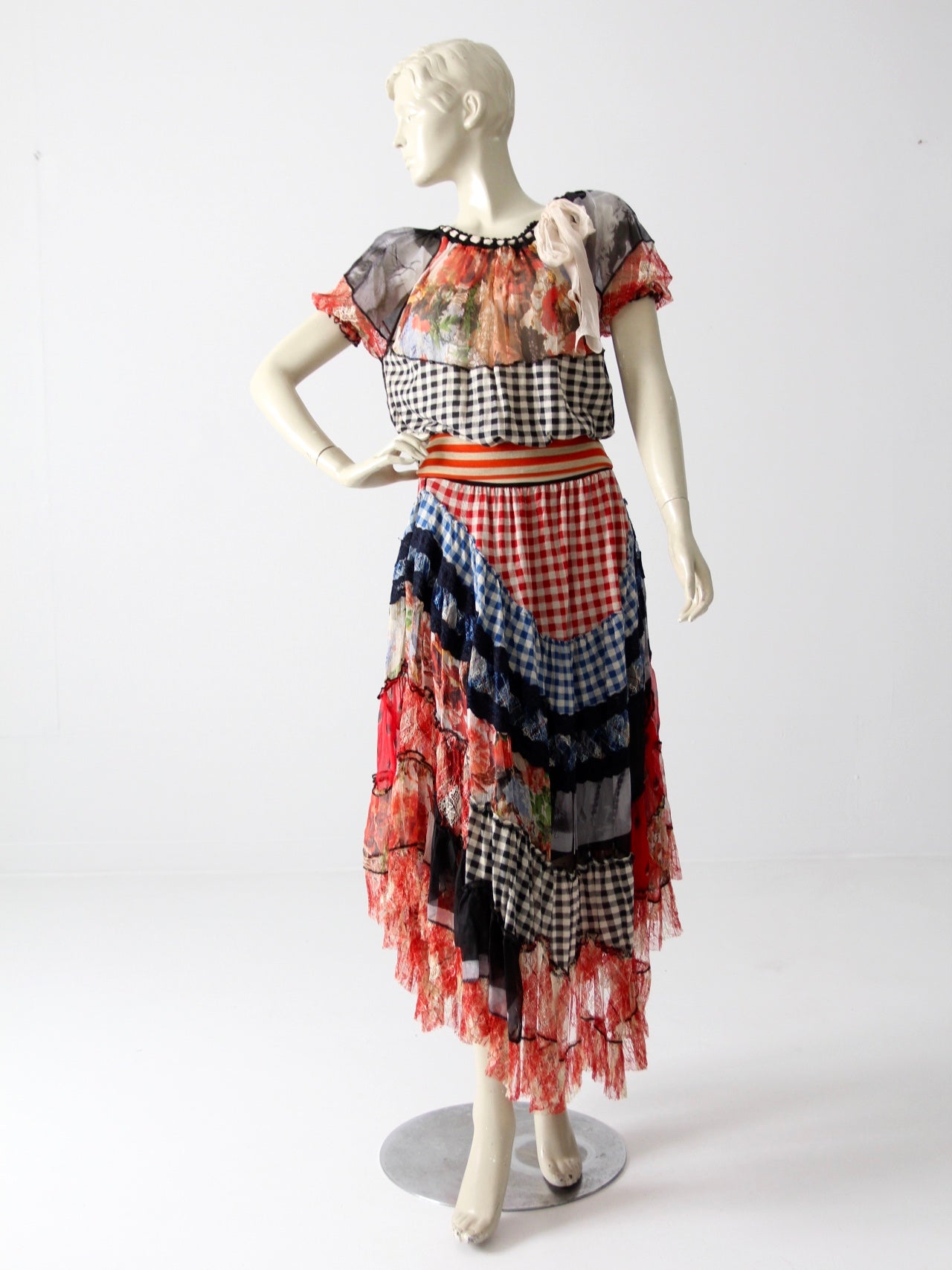 Jean Paul Gaultier chiffon skirt and top ensemble