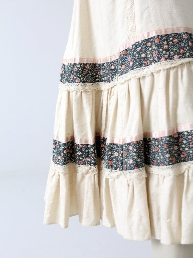 vintage 70s calico peasant skirt 