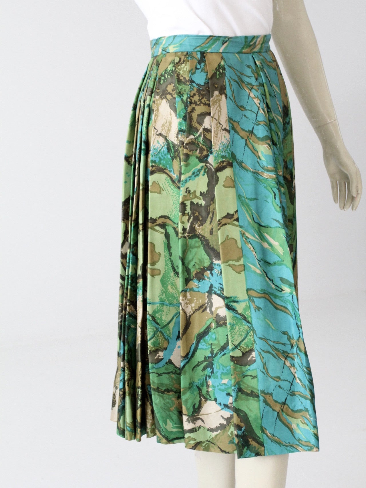 vintage 60s silk pleated a-line skirt by Eddy George