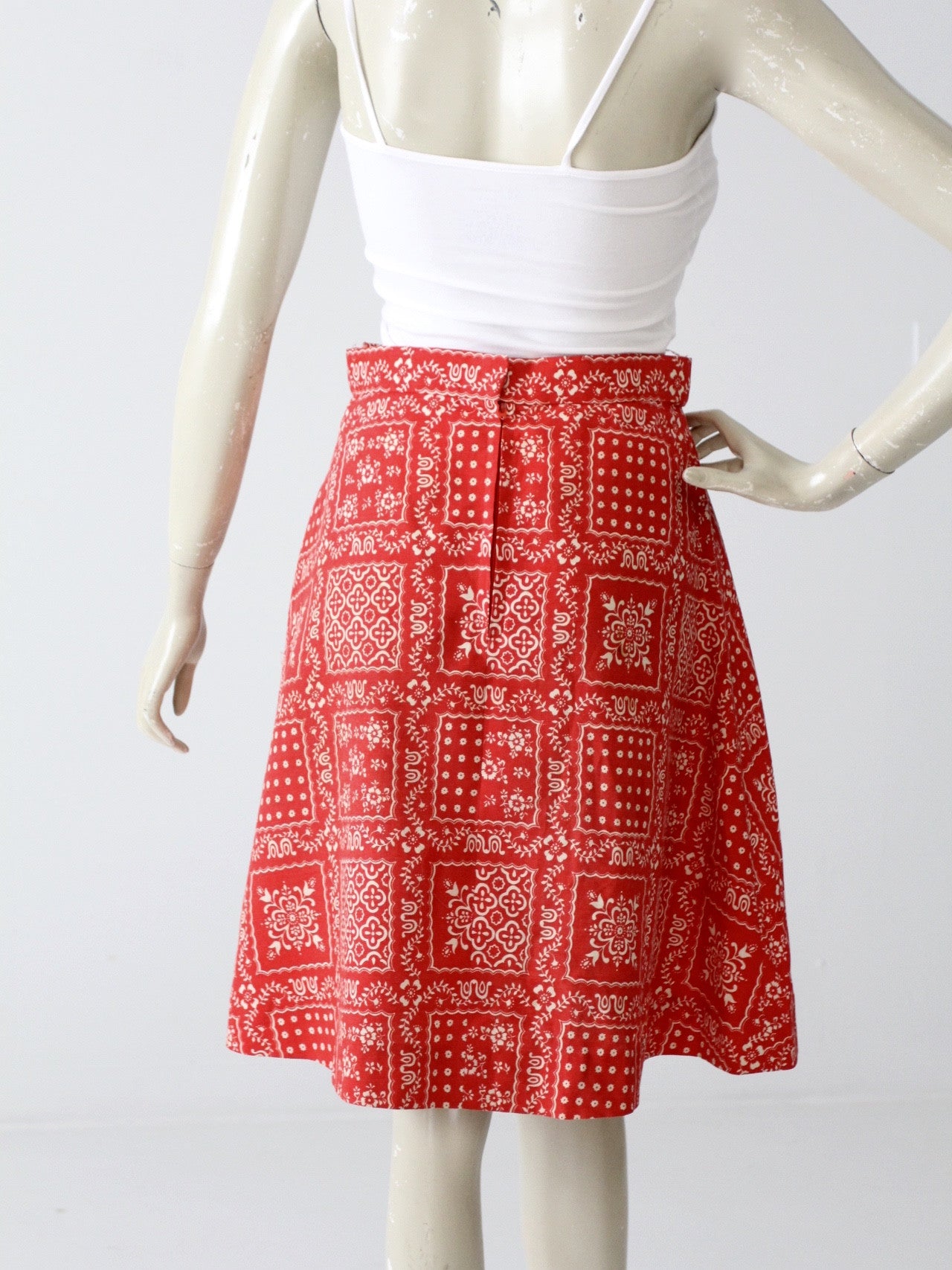 vintage bandana print a-line skirt