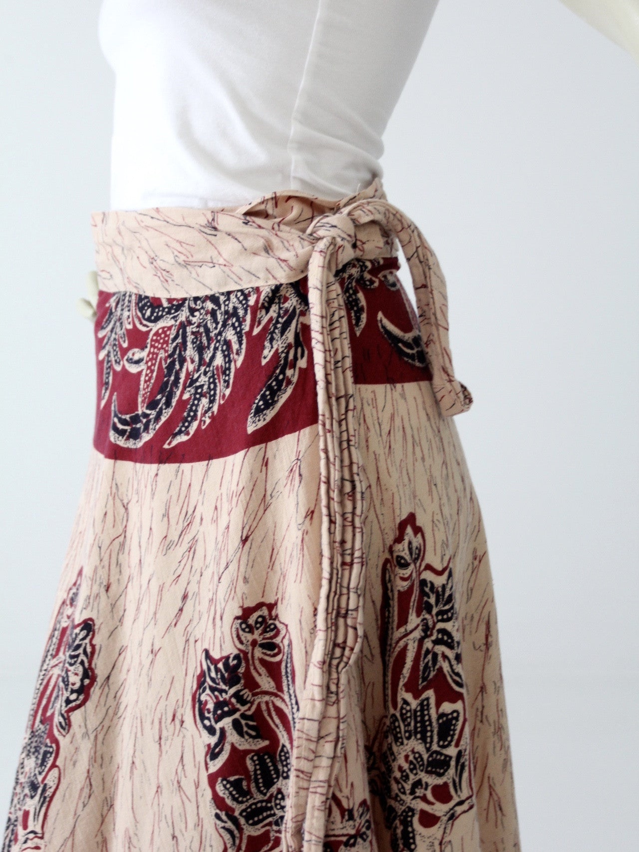 vintage 70s boho wrap skirt