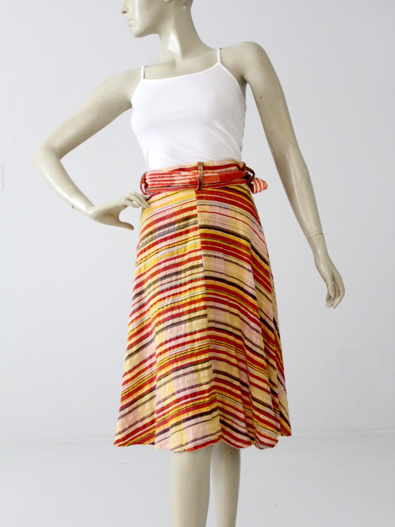vintage 70s gauze cotton hippie wrap skirt