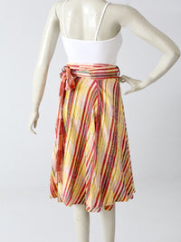 vintage 70s gauze cotton wrap skirt