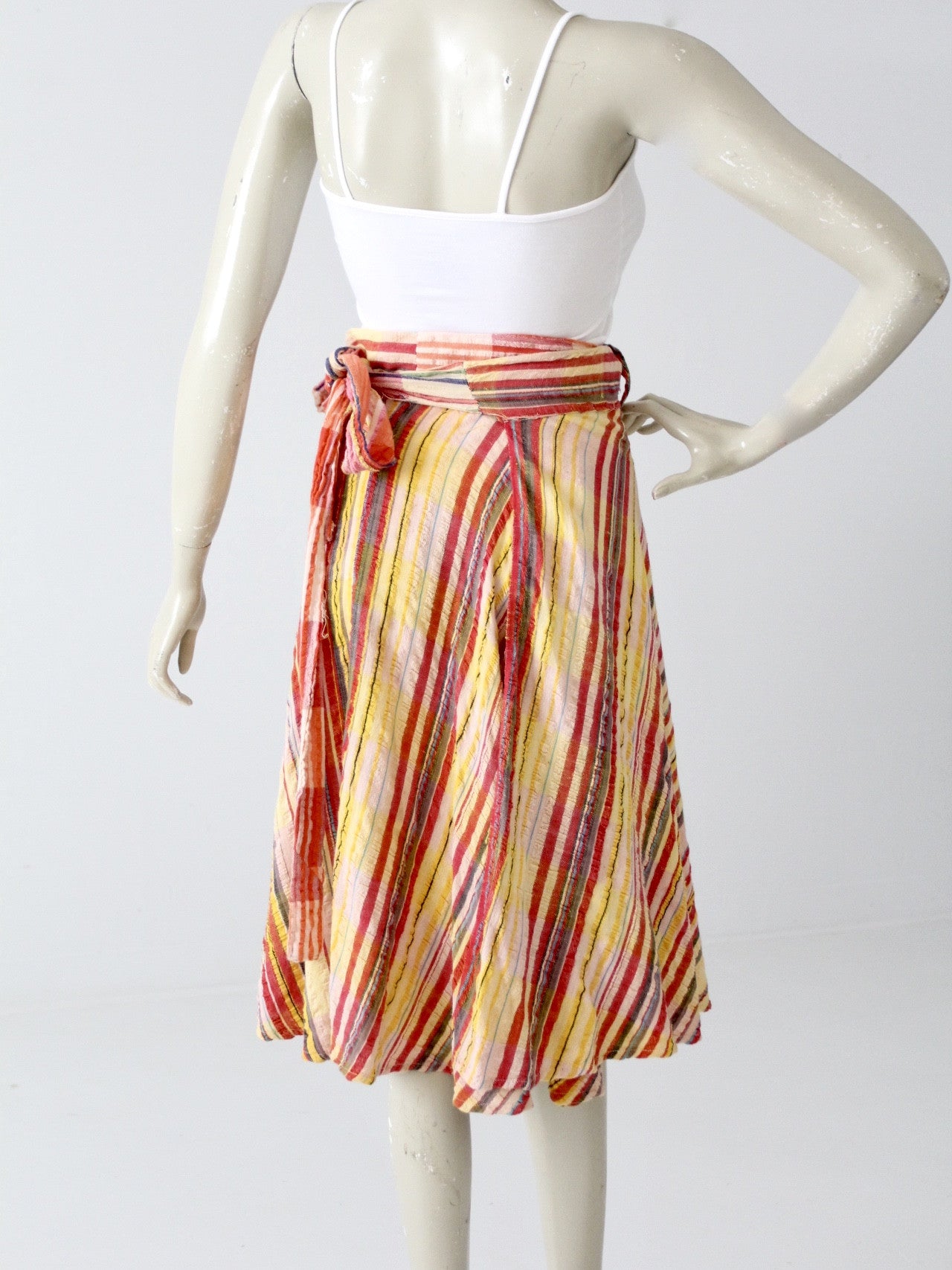 vintage 70s gauze cotton wrap skirt
