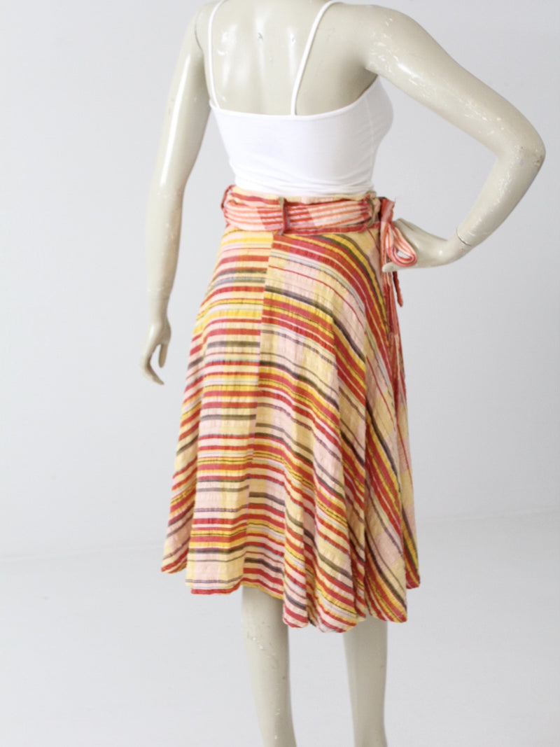 vintage 70s gauze cotton wrap skirt