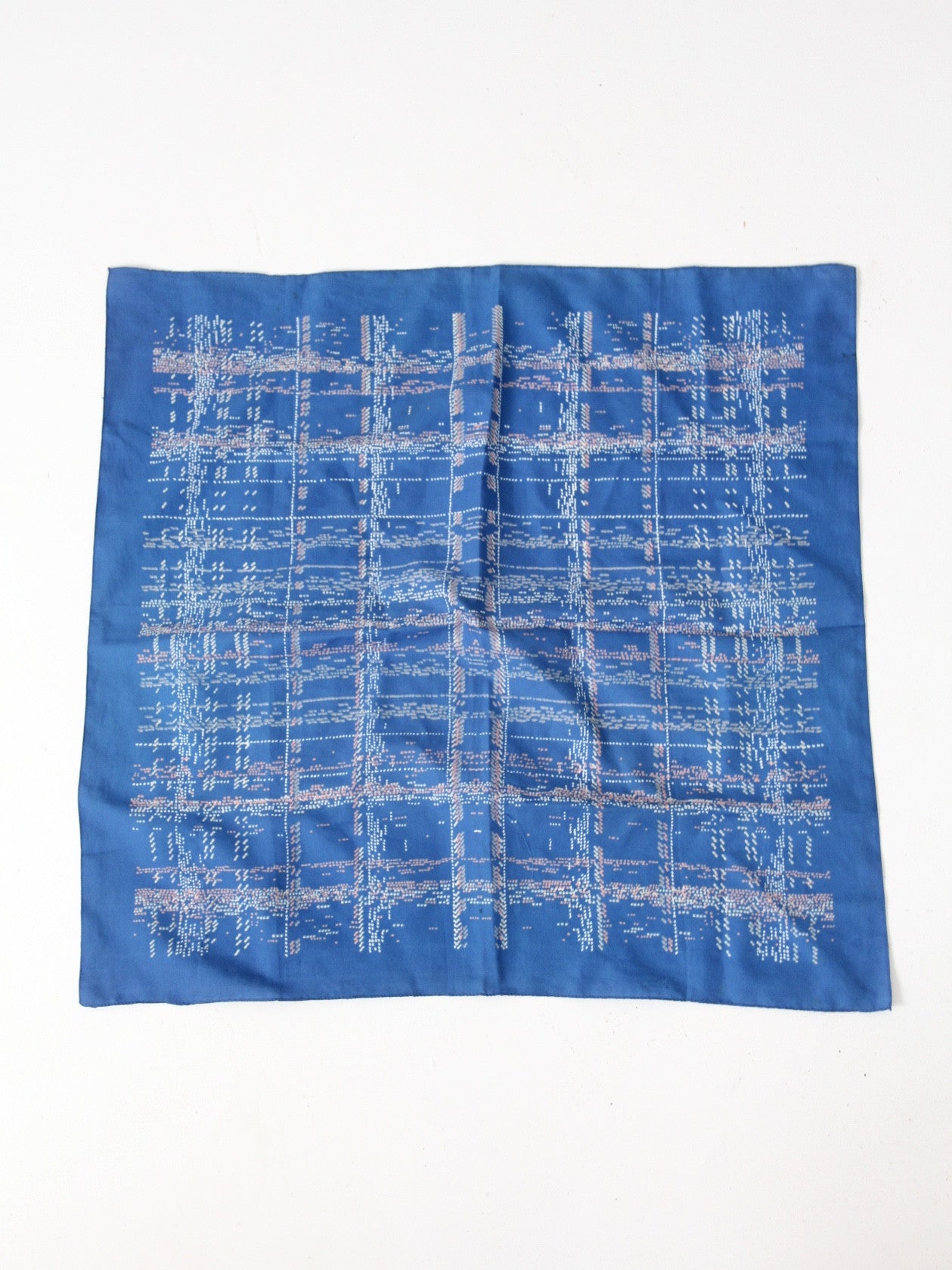 vintage blue summer hair scarf