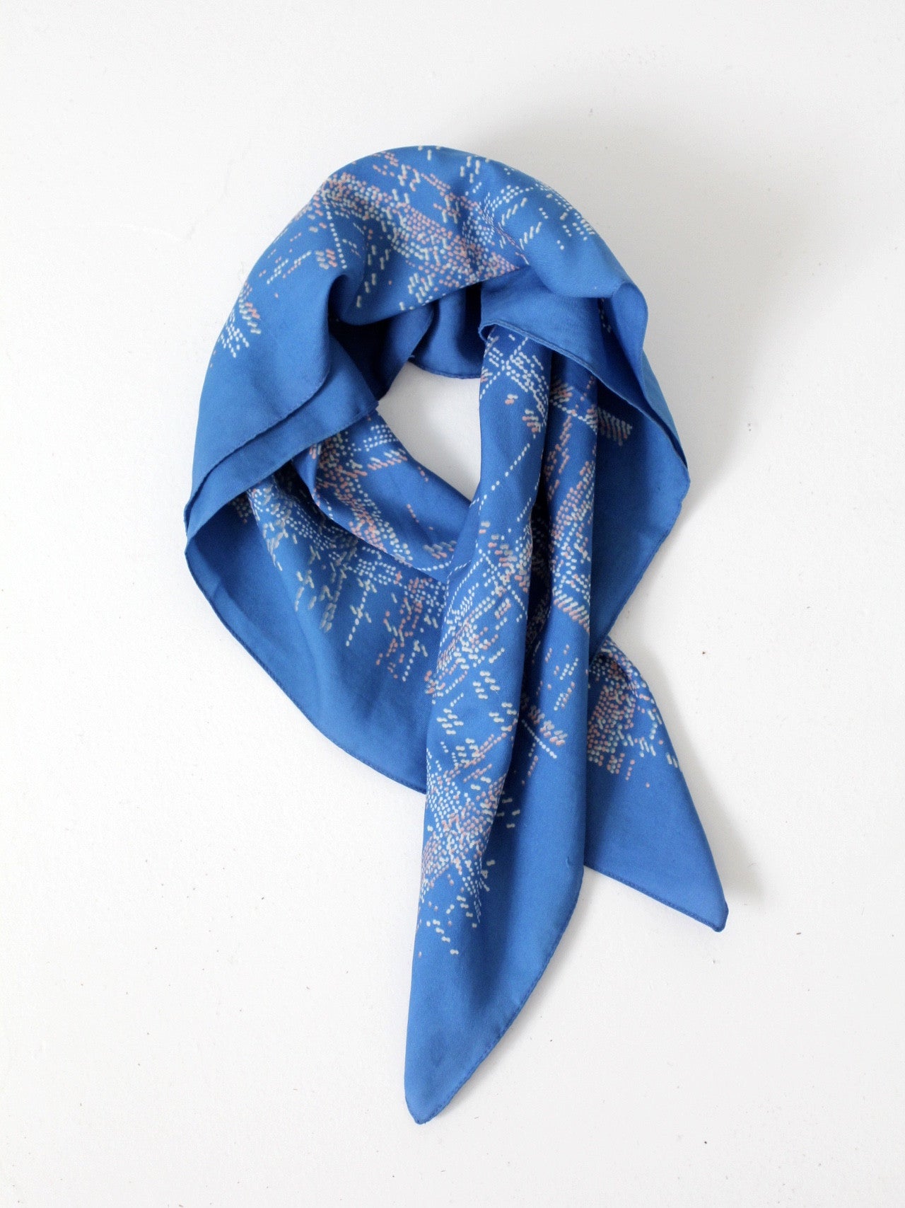 vintage blue summer hair scarf
