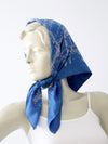 vintage blue summer hair scarf