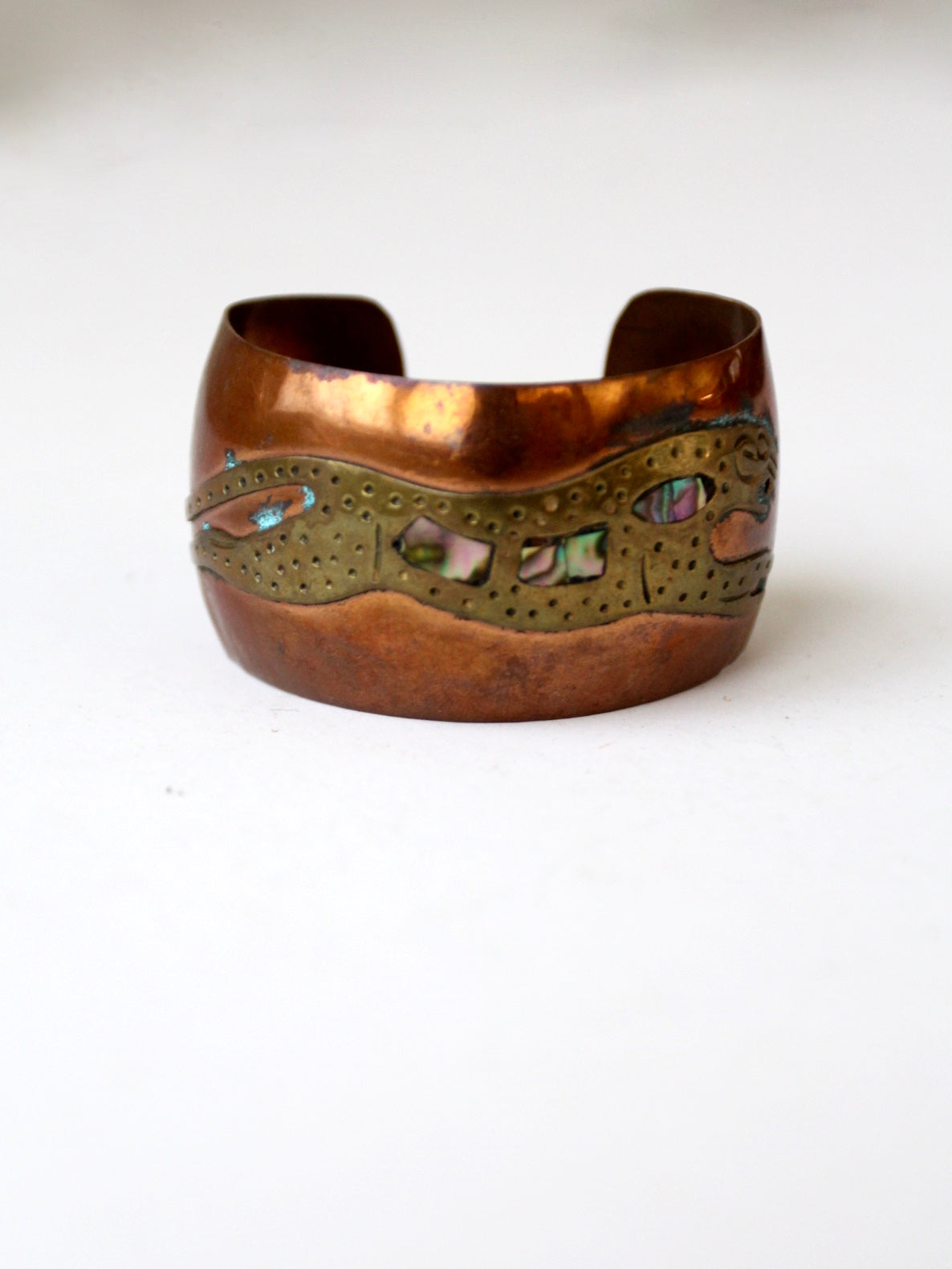 vintage Mexican copper cuff bracelet