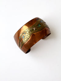 vintage copper leopard cuff bracelet