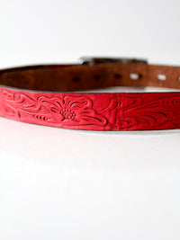 vintage kid's tooled leather belt