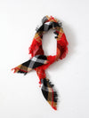 vintage red plaid scarf