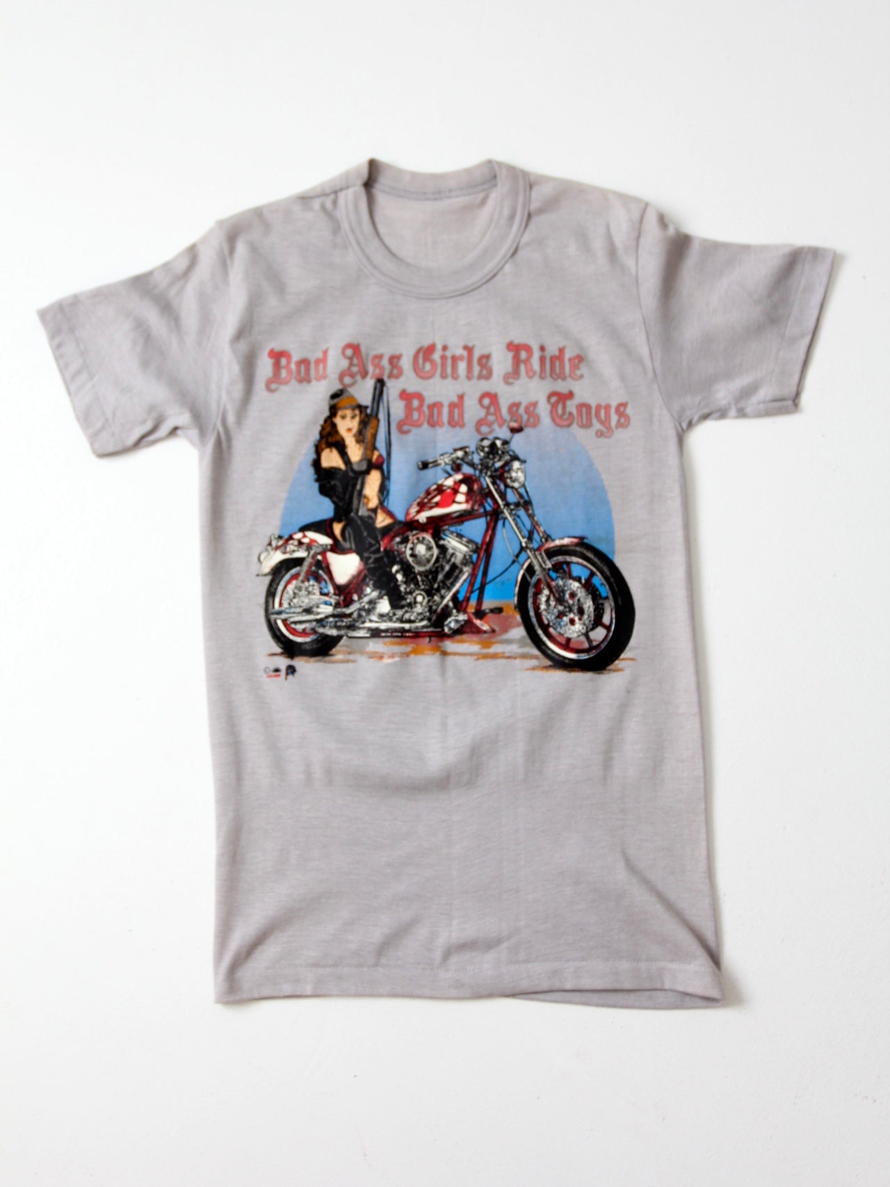 vintage Bad Ass Grils Ride Bad Ass Toys motorcycle biker t-shirt