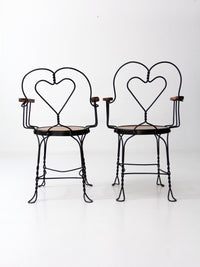 vintage heart back cafe chairs