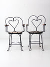 vintage heart back cafe chairs