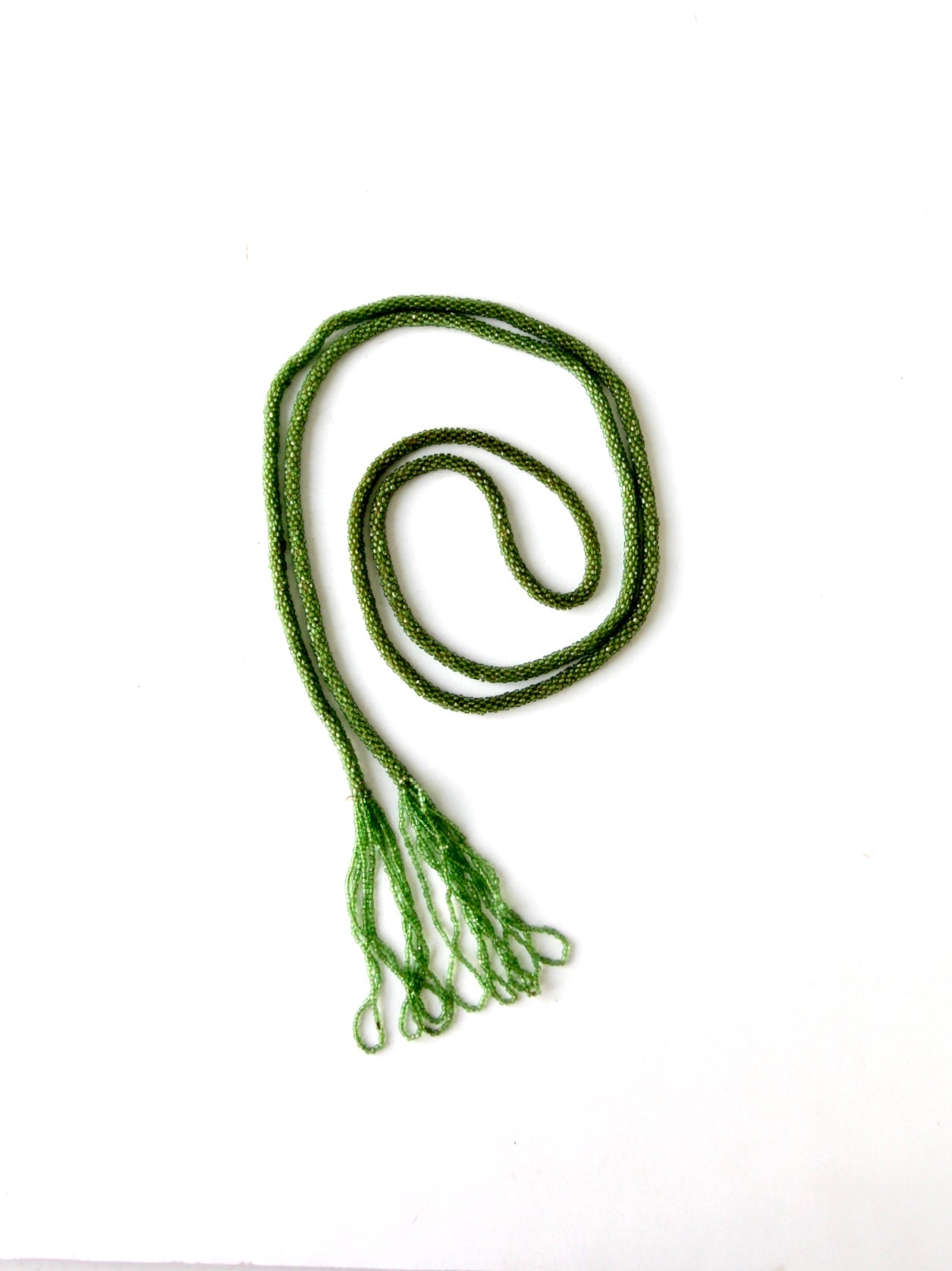 Victorian glass bead lariat necklace