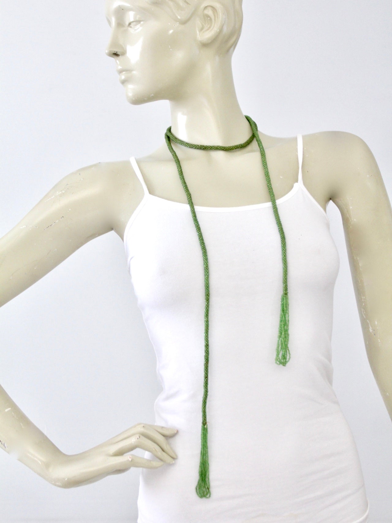 Victorian glass bead necklace