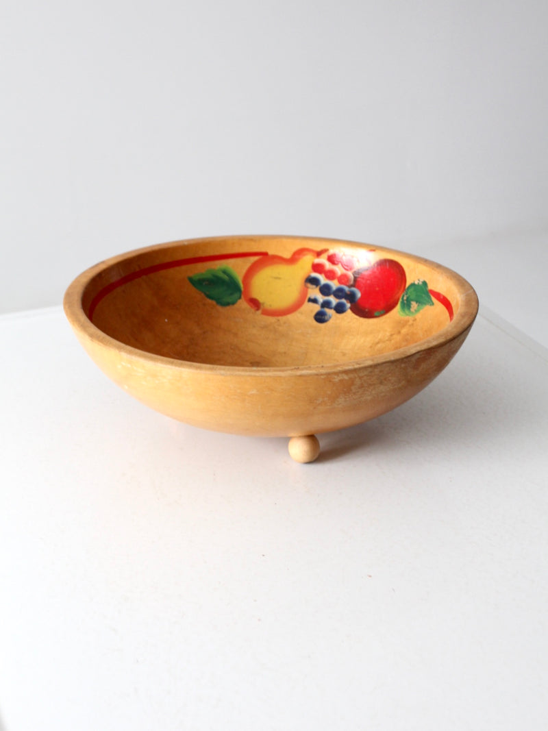 vintage wooden fruit bowl