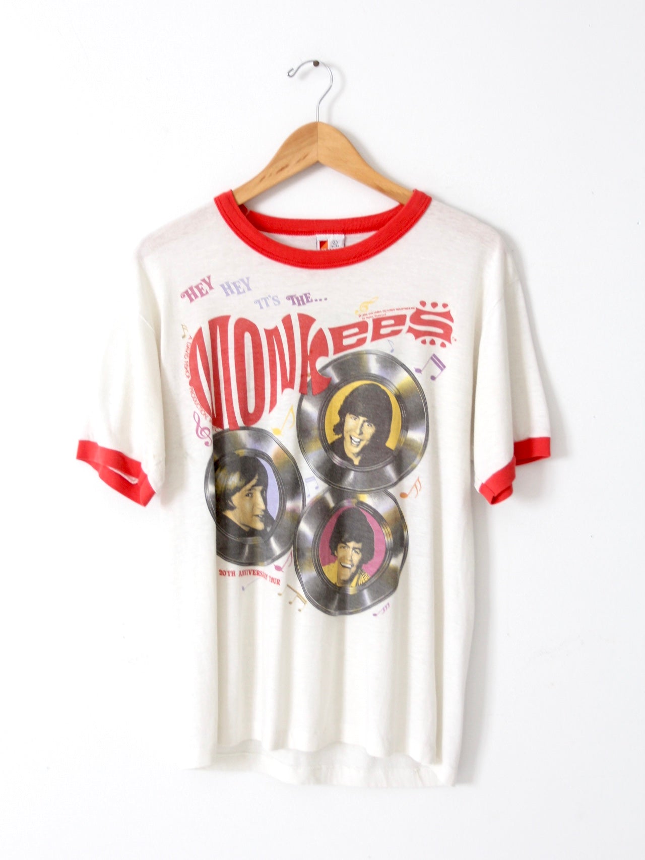 vintage Monkees 20th Anniversary tour band t shirt