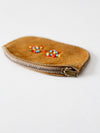vintage beaded suede coin purse