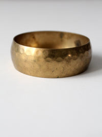 vintage hammered brass bangle bracelet
