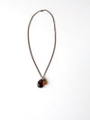 vintage polished stone pendant necklace