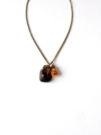 vintage polished stone pendant necklace