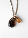 vintage polished stone pendant necklace
