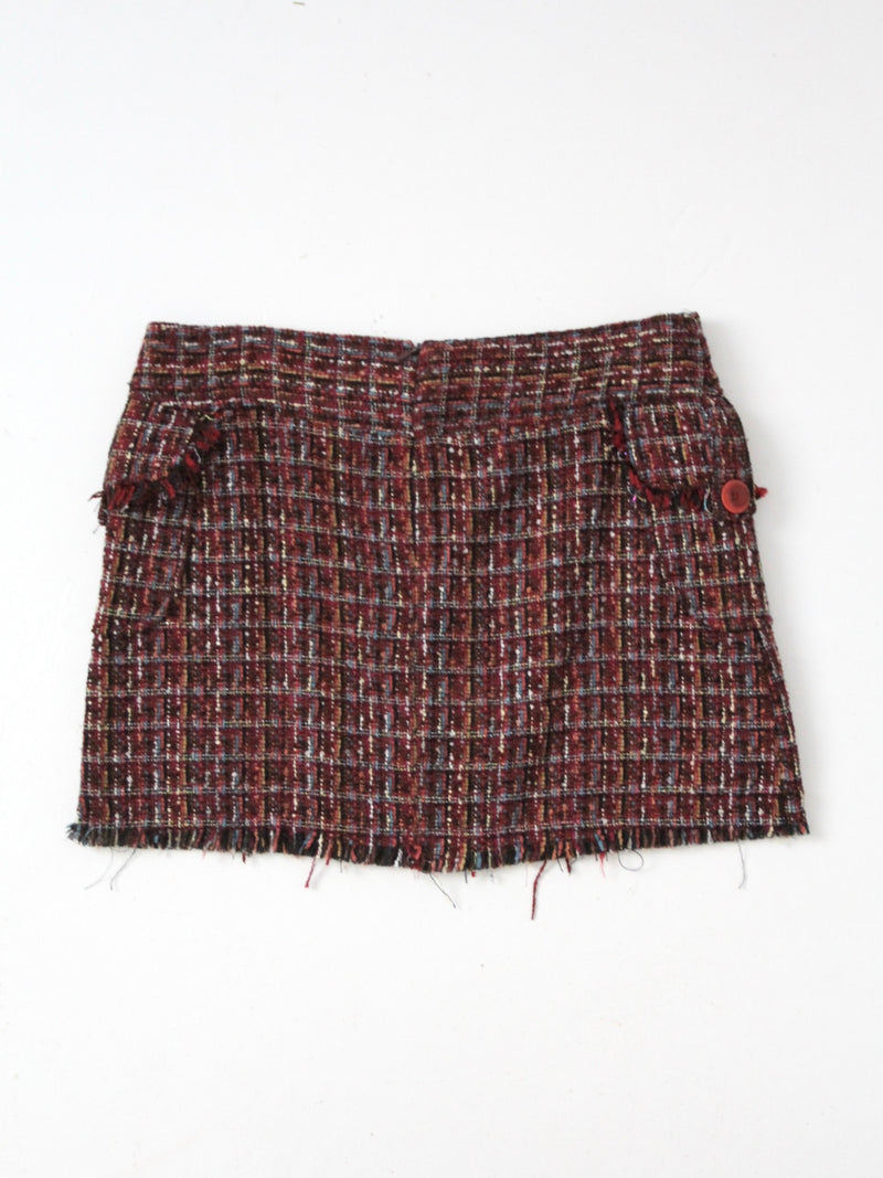 vintage purple nubby weave mini skirt