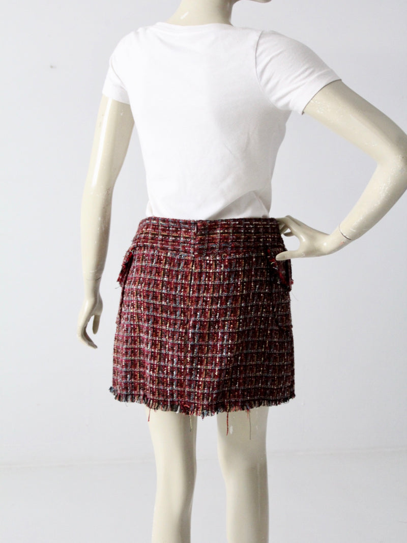 vintage purple tweed mini skirt