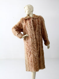 1940s curly lamb fur coat