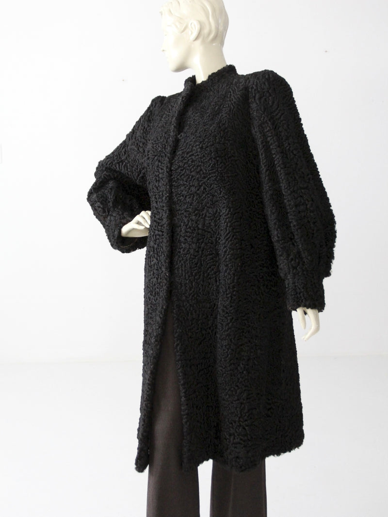 vintage black fur coat